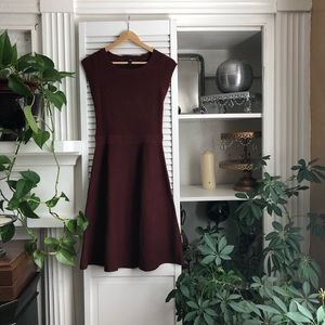 Sweater Swing Dress in Wine